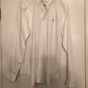 Polo Ralph Lauren white seer sucker shirt